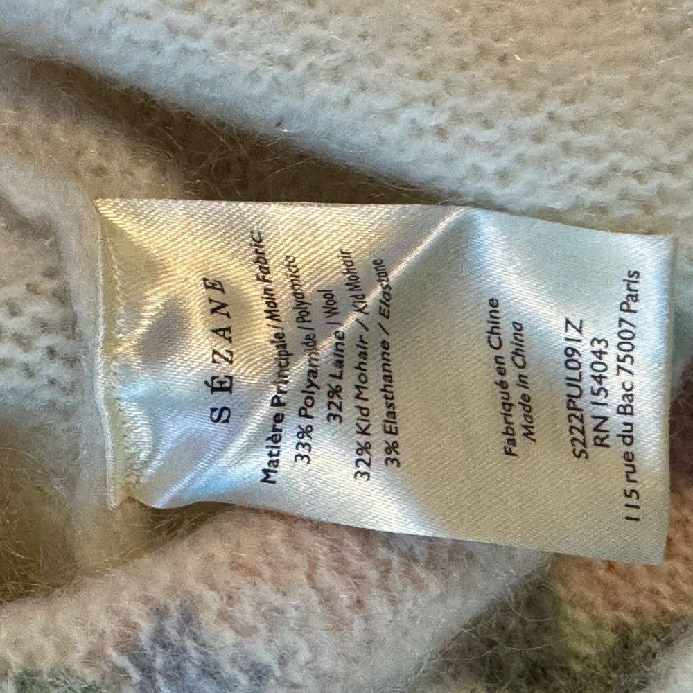 Sezane Malory Jumper Painted Flowers Kid mohair French Knit Sweater Soft - Picture 10 of 10